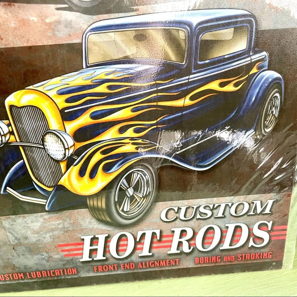 NEW Vintage Hot Rods Metal Sign